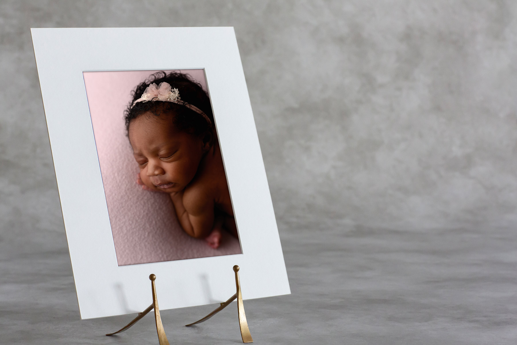 Framed newborn bedside portrait product