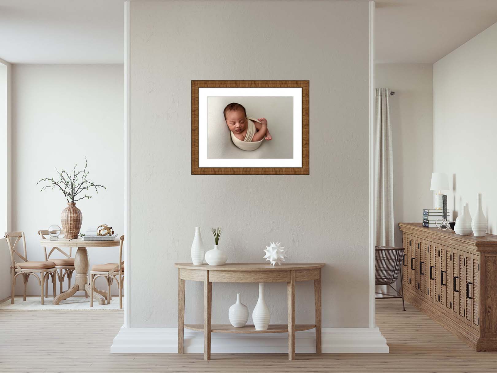 Luxury framed baby portrait from new york newborn photographer